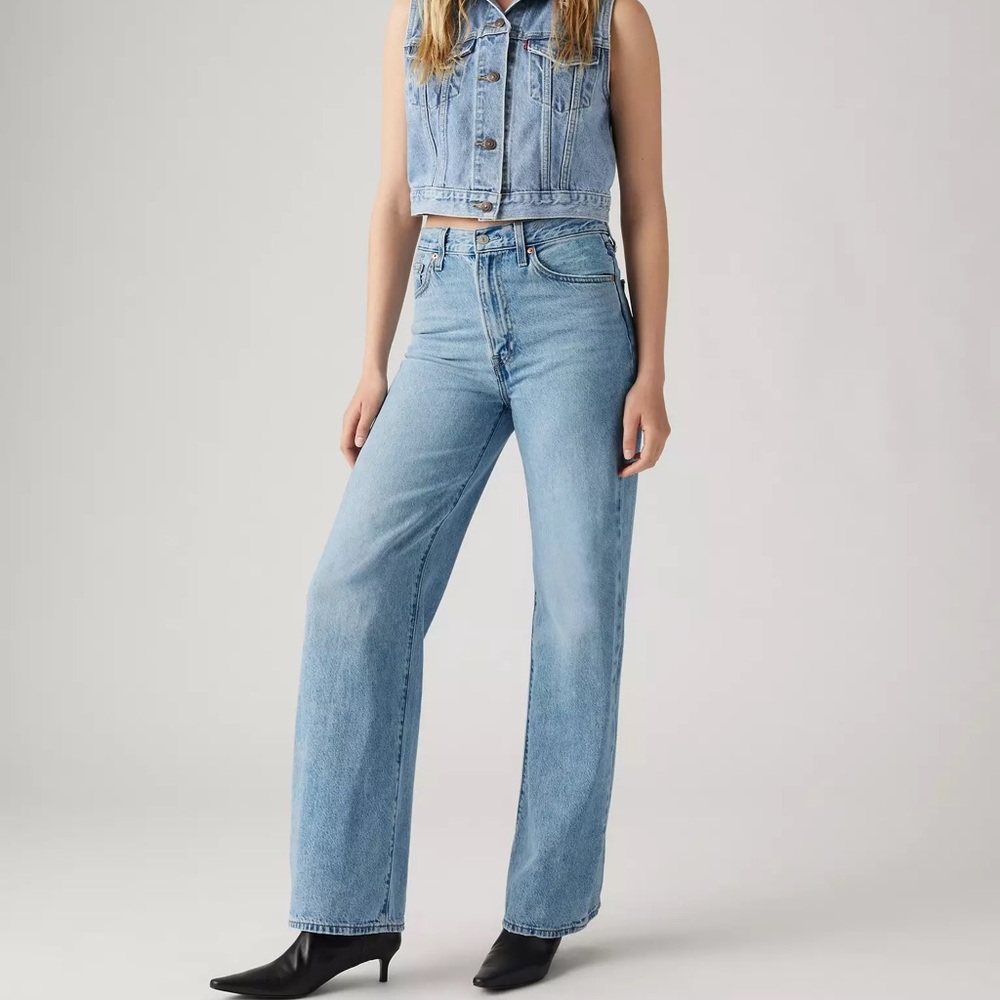 Levi's Light Blue High-Rise Straight Jeans